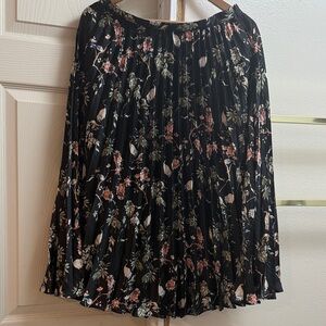 Banana Republic Black Floral A-Line Skirt